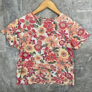 Studio Works women's size‎ small Floral print cropped t-shirt